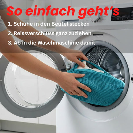 Schuhwaschbeutel blau