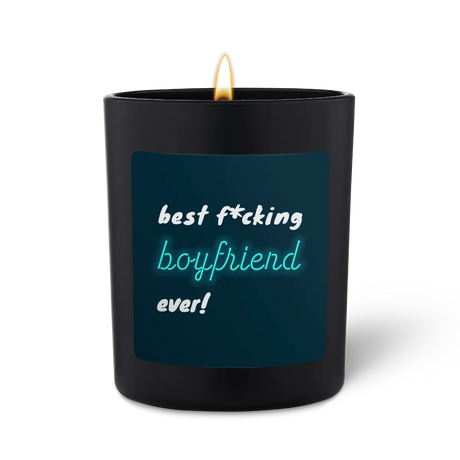 Duftkerze Schwarz Woody best fcking boyfriend ever von ChattyCandles