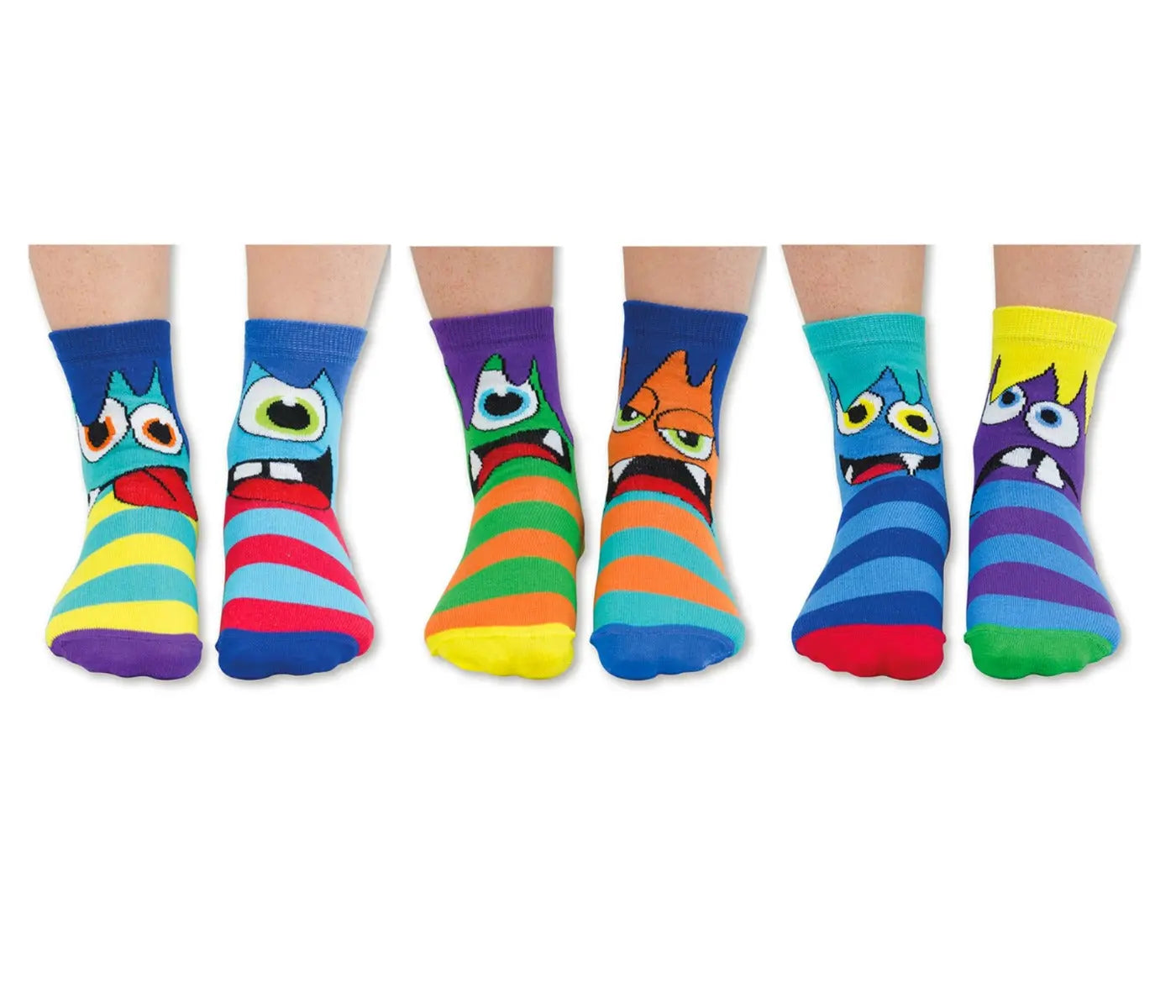 Einzelne Socken im 6er Pack, MINI MASHERS Bunte Monster, Gr. 27-30,5, mit Geschenkbox von guteszeug.ch