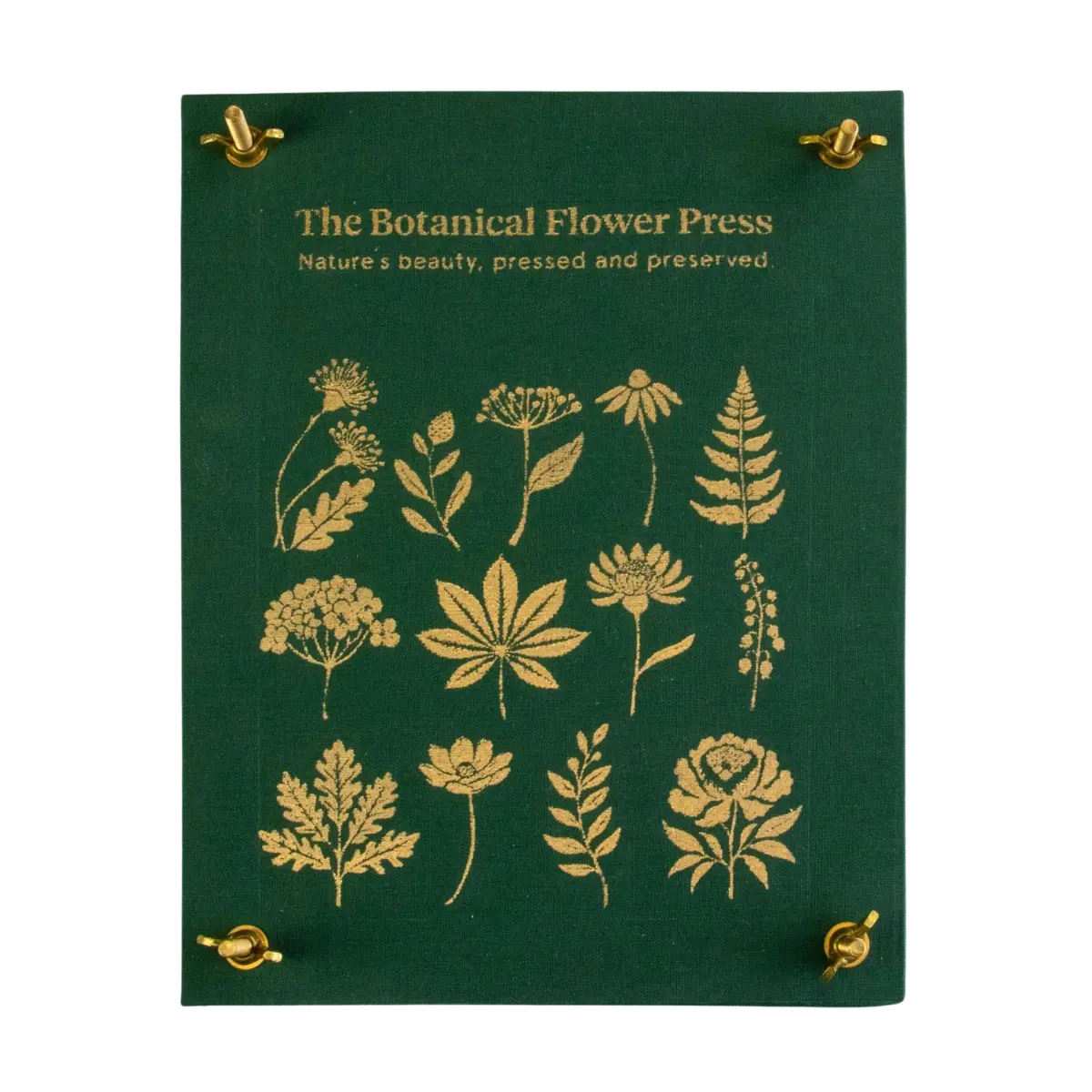 Blumenpresse mit Leineneinband und Goldprägung von Botanopia