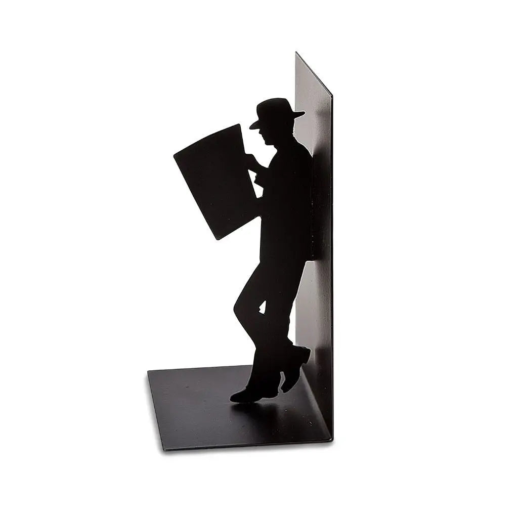 Buchstütze The Reader Schwarz Metall von Balvi