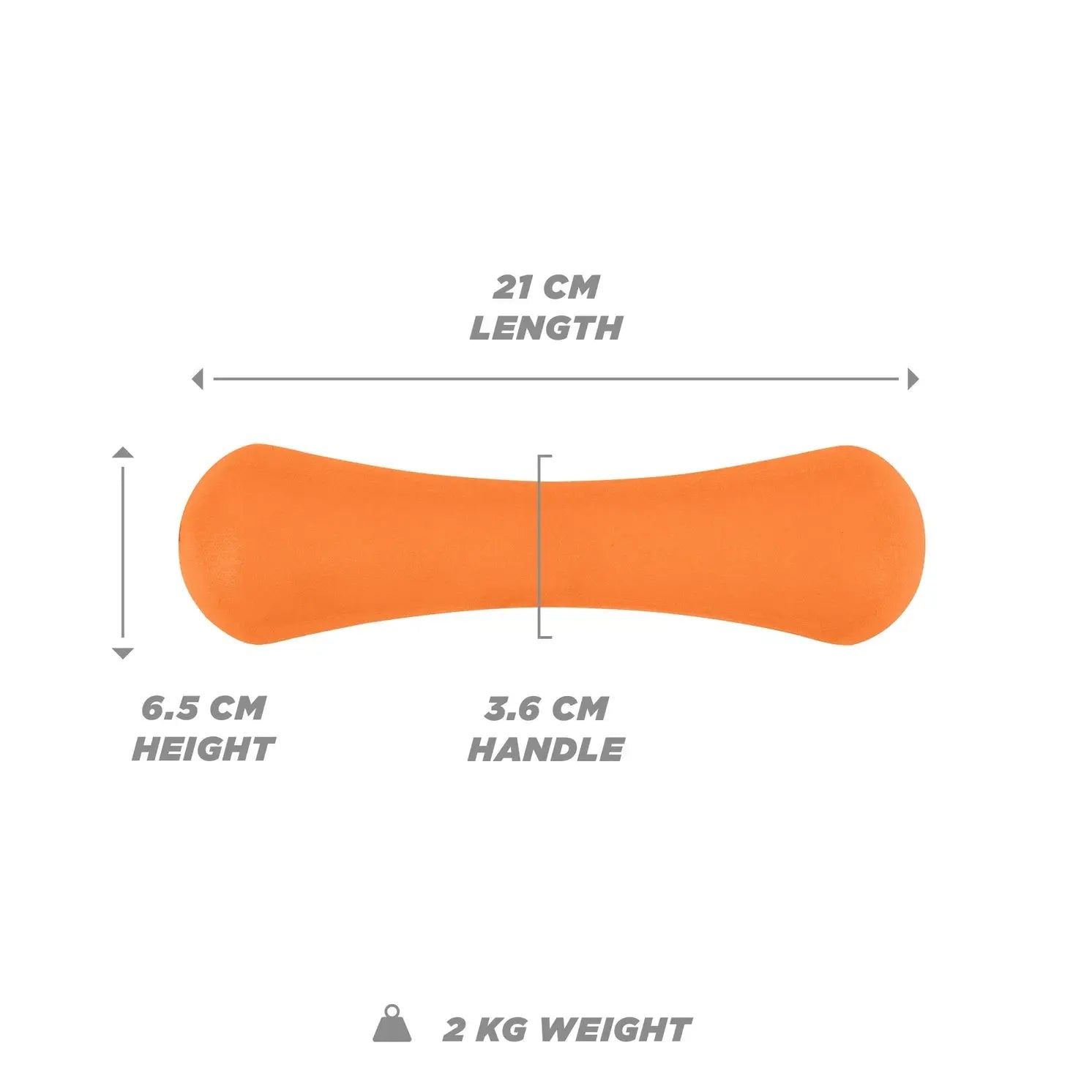 Kurzhantel 2 Kilo Mit Neopren-Beschichtung Orange von Phoenix Fitness