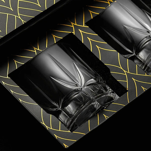 Eco Crystal Imperial Whiskeygläser Geschenkset 2er von ROCKS Whiskey Chilling Stones