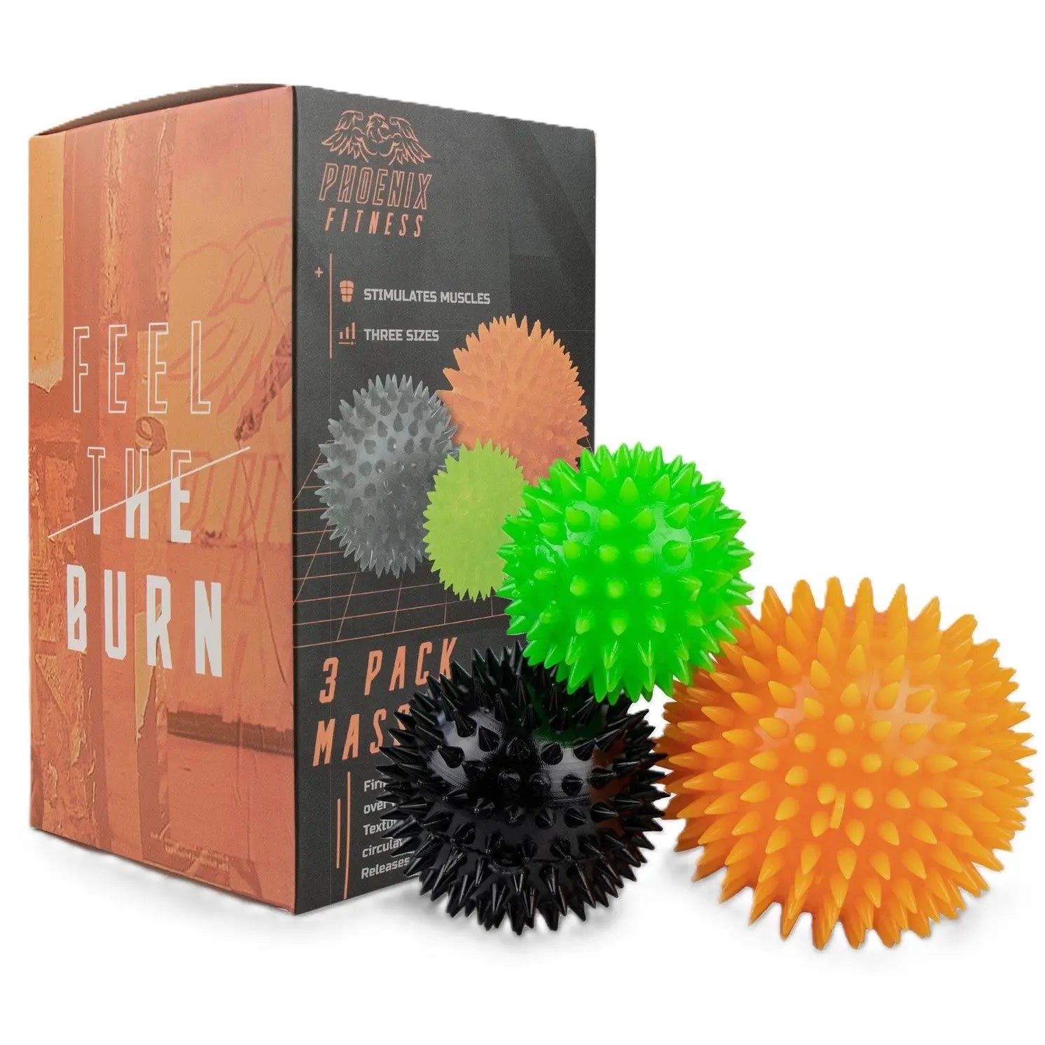 Massagebälle Set 3-Teilig von Phoenix Fitness