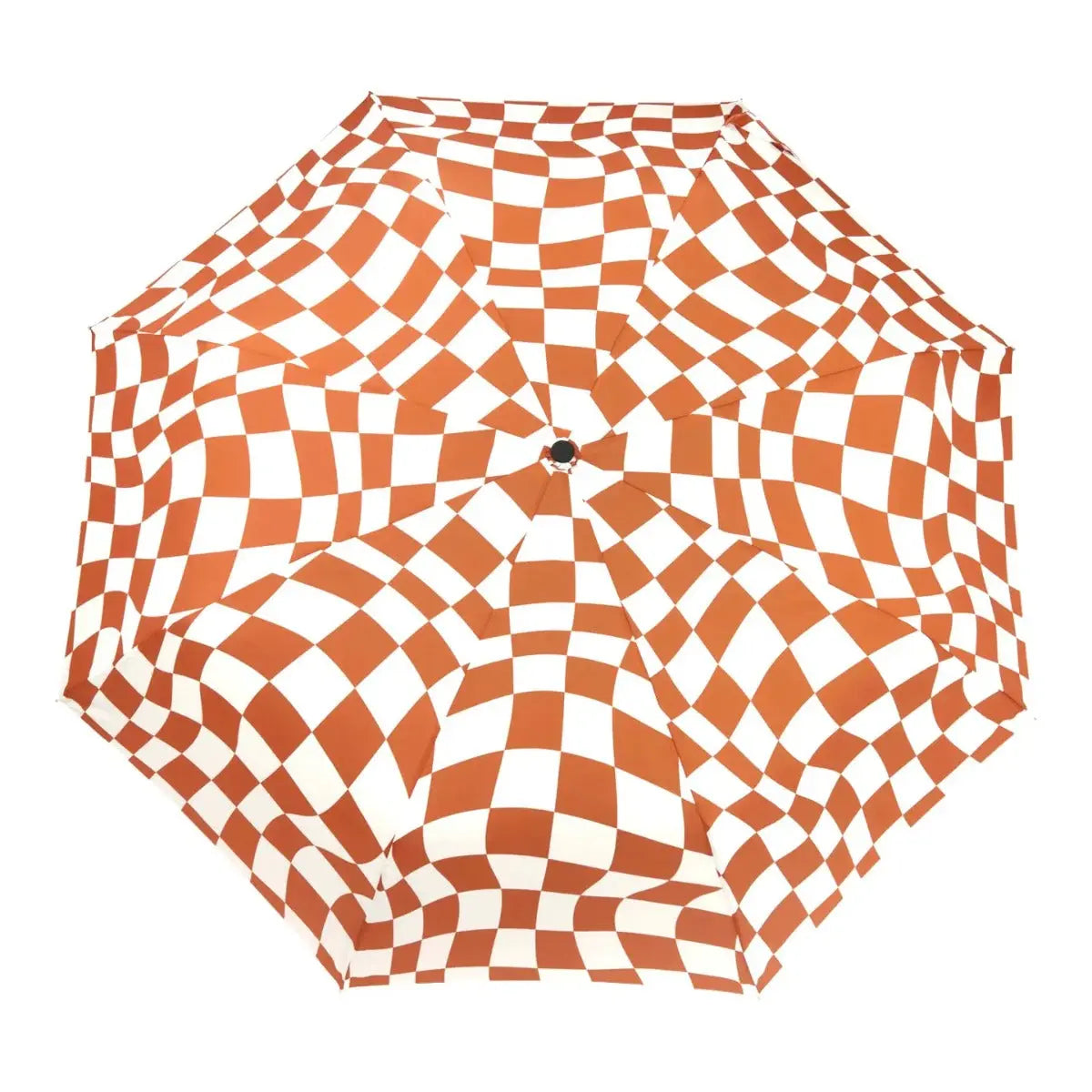 Umweltfreundlicher Regenschirm aus recycelten Materialien Erdnussbutter & Weiss Schachbrettmuster von Original Duckhead