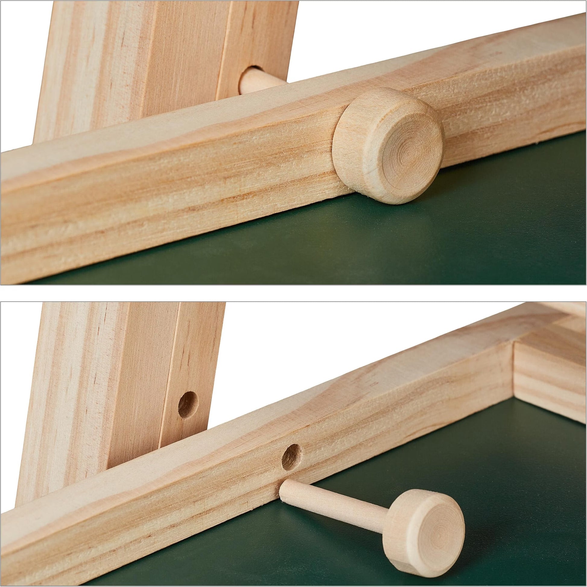 2 in 1 Kindertafel mit Zubehör Hellbraun-Schwarz von Relaxdays