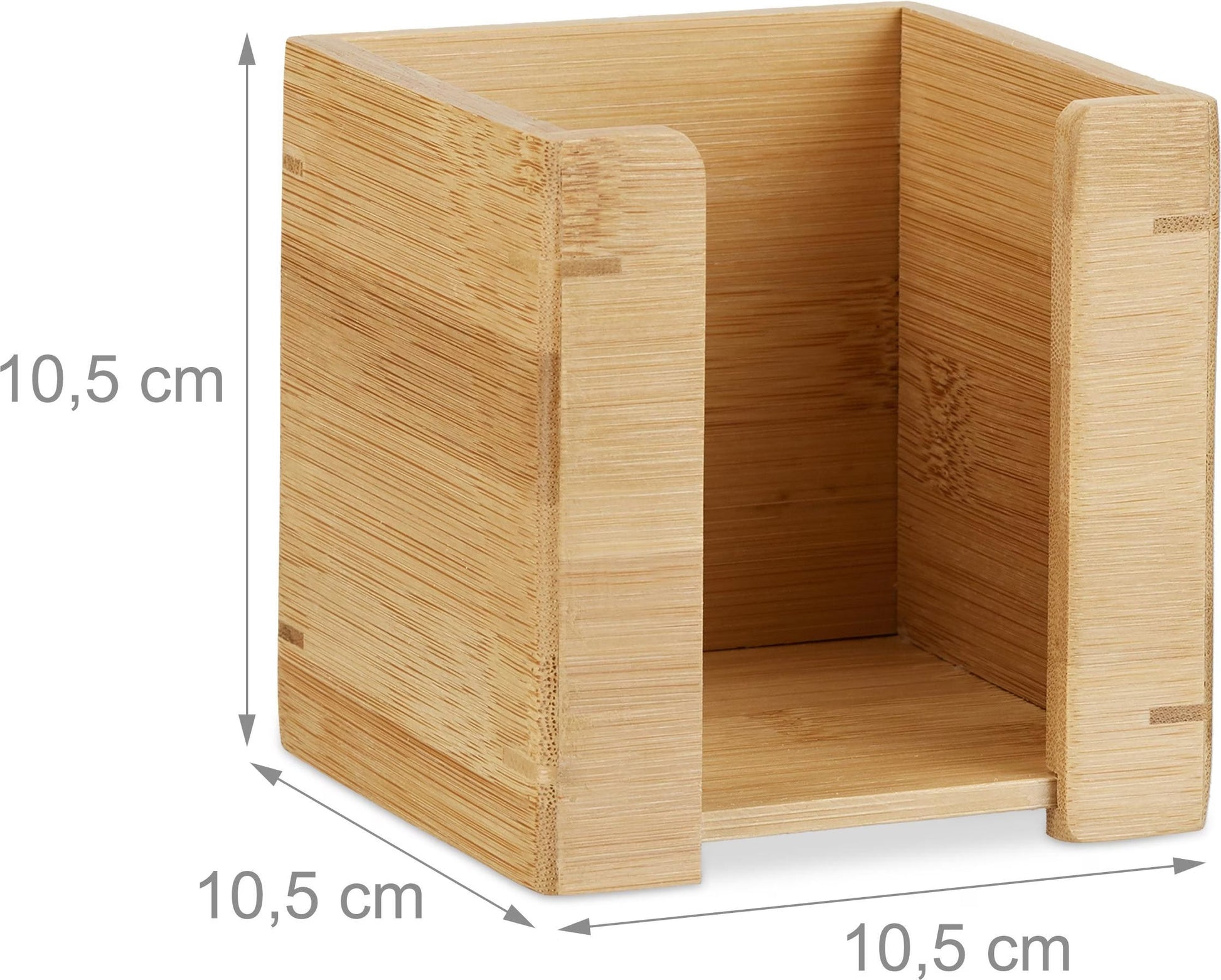 Zettelbox Bambus Hellbraun von Relaxdays