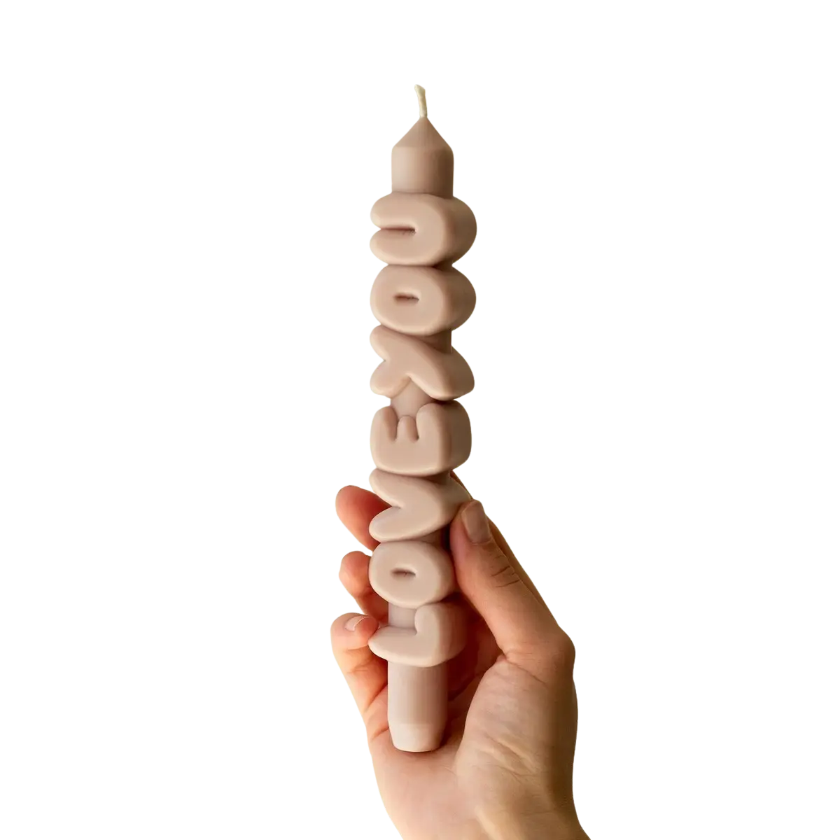 Kerze Taper candle LOVE YOU Cream von guteszeug.ch