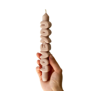 Kerze Taper candle LOVE YOU Cream von guteszeug.ch