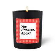 Duftkerze Schwarz Woody You fcking rock von ChattyCandles