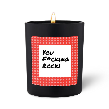 Duftkerze Schwarz Woody You fcking rock von ChattyCandles