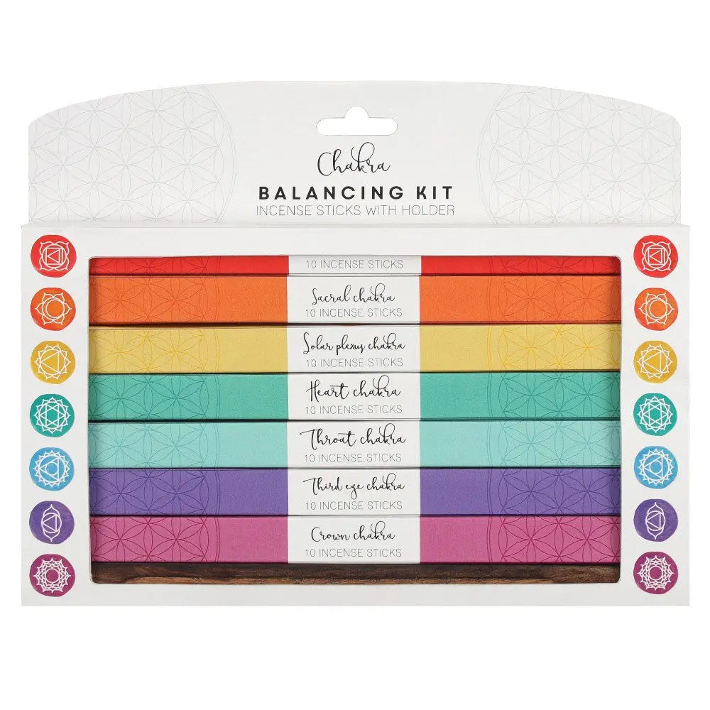 Chakra Balancing Räucherstäbchen Geschenkset 7 x 10er Packung mit Räucherstäbchenhalter von Something Different