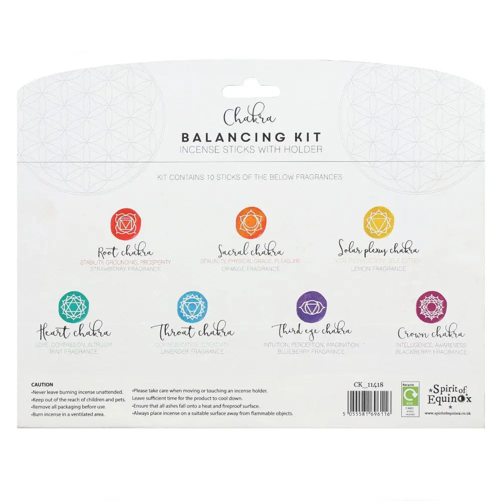 Chakra Balancing Räucherstäbchen Geschenkset 7 x 10er Packung mit Räucherstäbchenhalter von Something Different