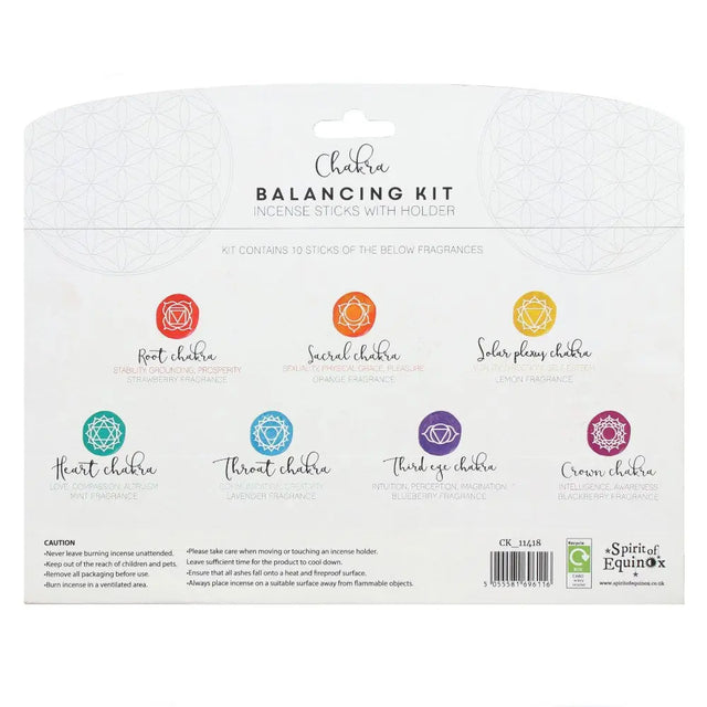 Chakra Balancing Räucherstäbchen Geschenkset 7 x 10er Packung mit Räucherstäbchenhalter von Something Different