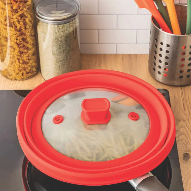 Mikrowellendeckel Abdeckhaube Silikon faltbar rot von Mastrad