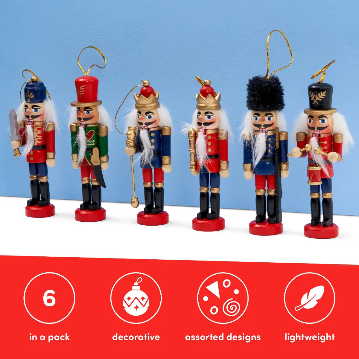 Nussknacker Soldat Ornament 6 Stück von Twiddlers