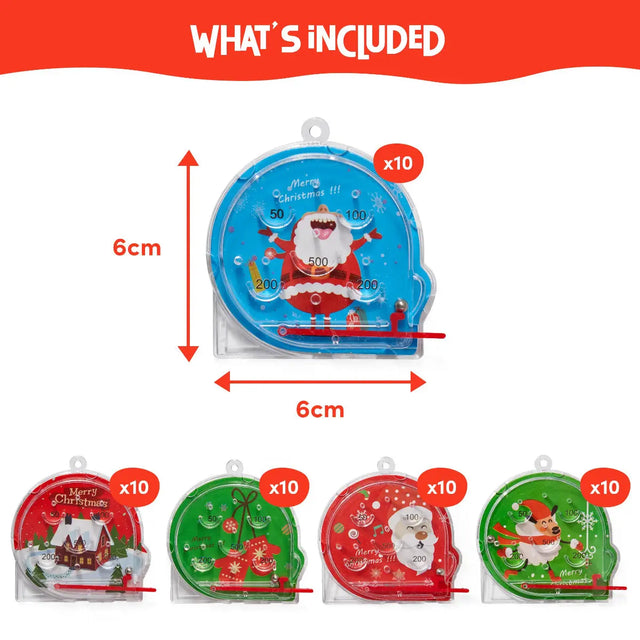 Geduldspiel Pinball Game Weihnachten 50 Stück von Twiddlers