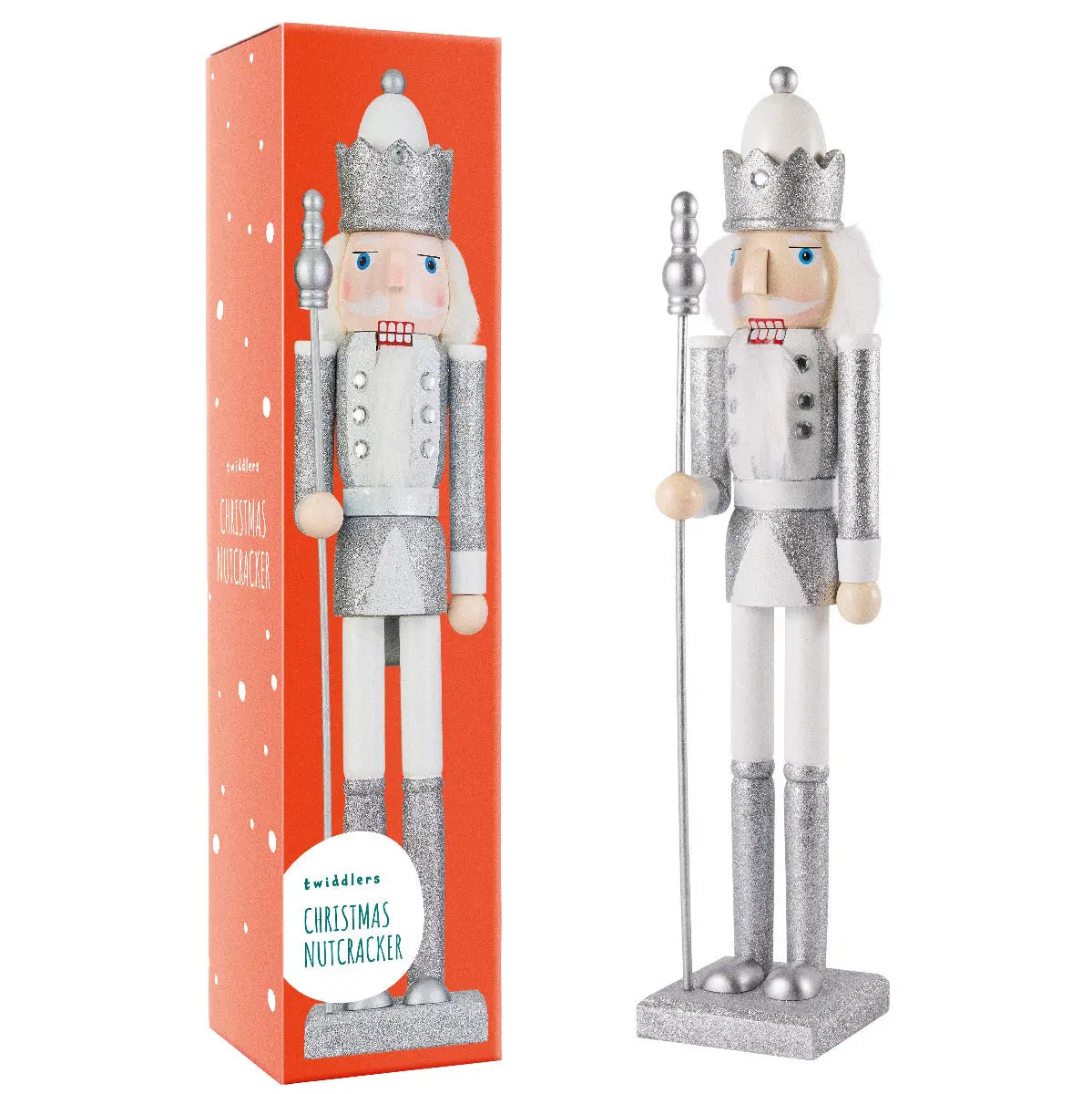 Weihnachts-NussknackerSoldat silber 50cm von Twiddlers