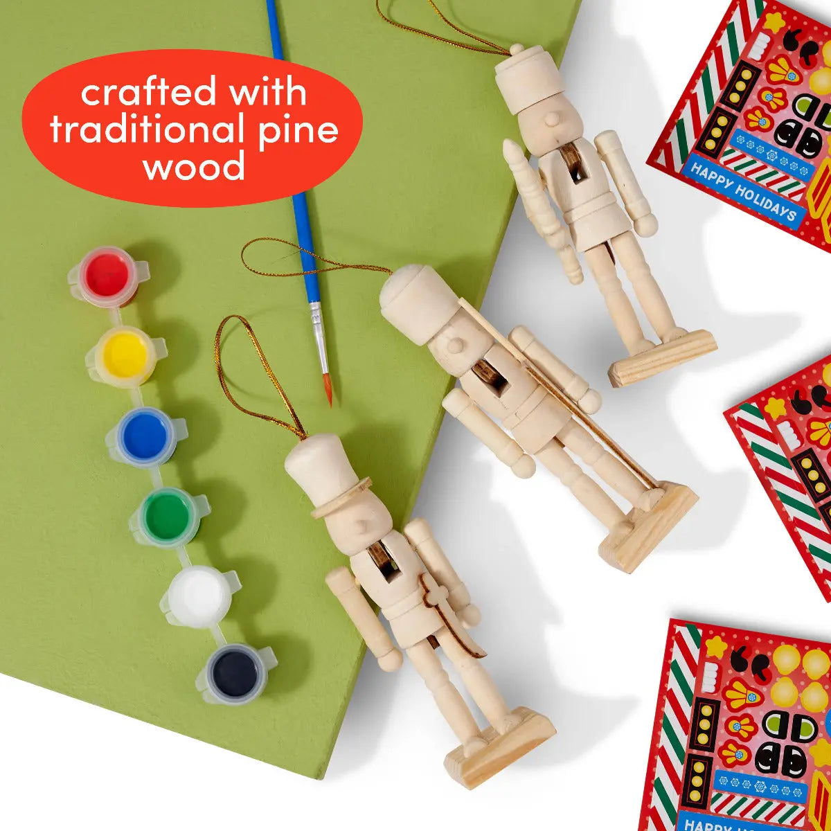 Weihnachts-Nussknacker Holz Paint Your Own 6 Stück von Twiddlers