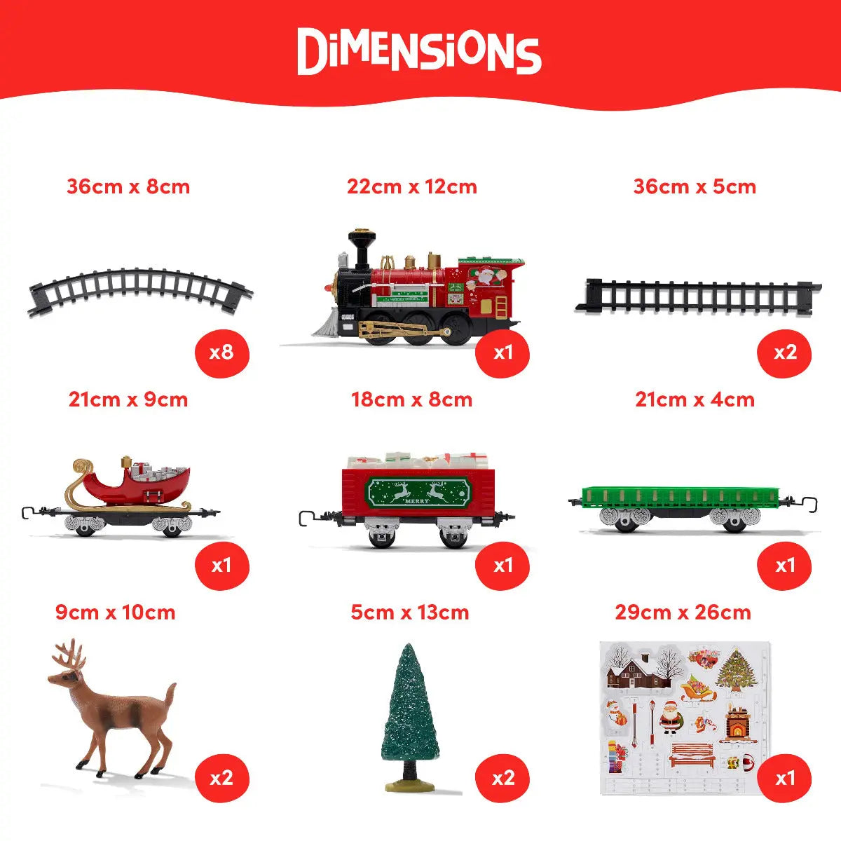 Weihnachtszug Eisenbahn 31-Teilig von Twiddlers