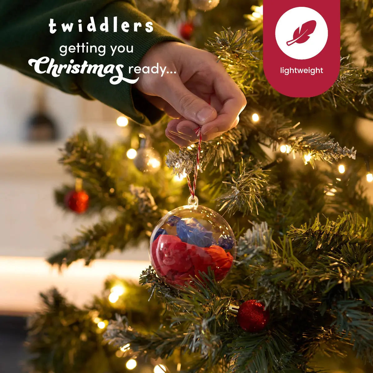 Christbaumkugel 8 cm befüllbar Kunststoff 12 Stück von Twiddlers