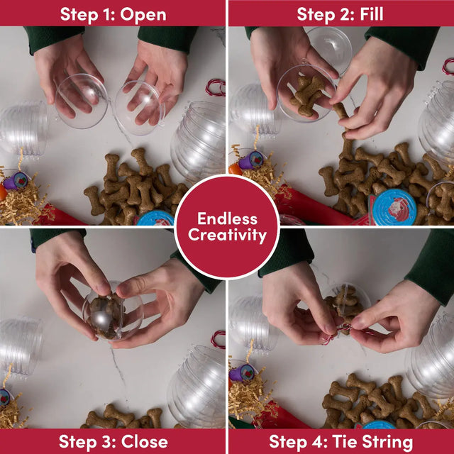 Christbaumkugel 8 cm befüllbar Kunststoff 48 Stück von Twiddlers