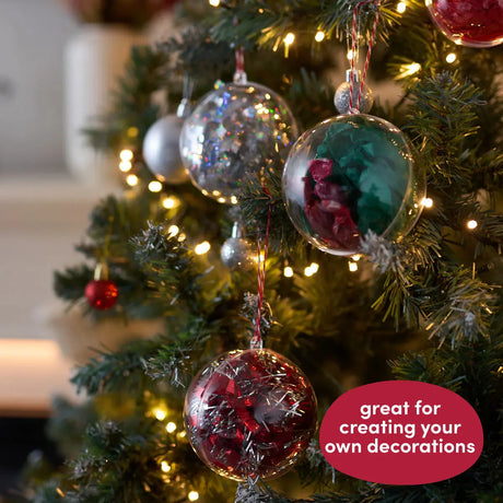Christbaumkugel 10 cm befüllbar Kunststoff 12 Stück von Twiddlers