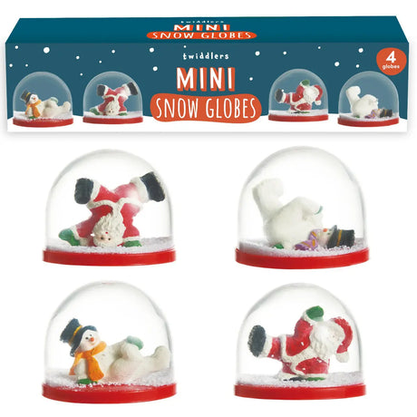 Schneekugel Mini Weihnachten Santa & Schneemann 4 Stück von Twiddlers