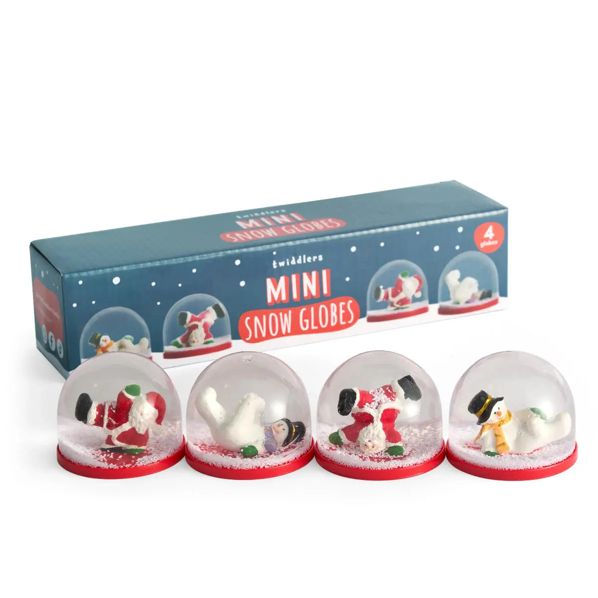 Schneekugel Mini Weihnachten Santa & Schneemann 4 Stück von Twiddlers