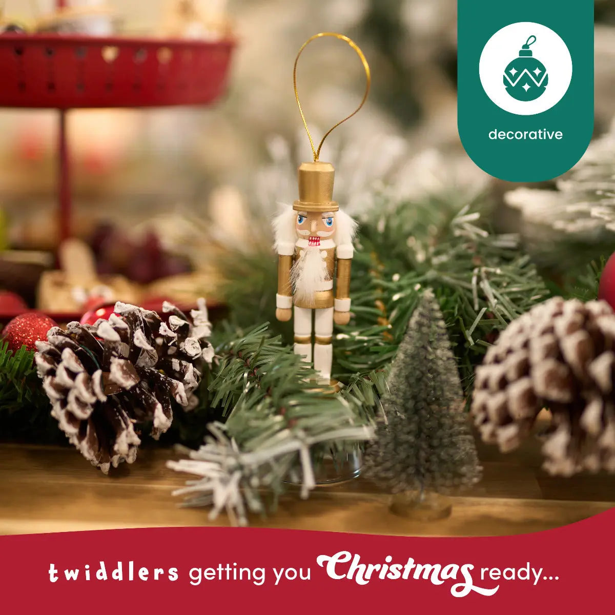 Weihnachts-Nussknacker Soldat Ornament Gold 6 Stück von Twiddlers