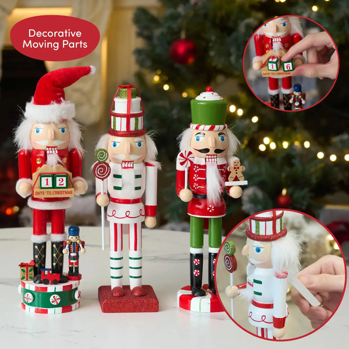 Weihnachts-Nussknacker Soldat 3er-Set 25cm von Twiddlers