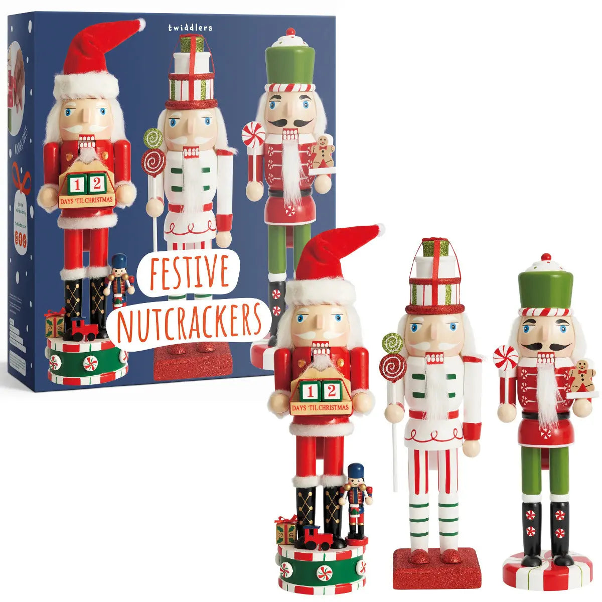 Weihnachts-Nussknacker Soldat 3er-Set 25cm von Twiddlers