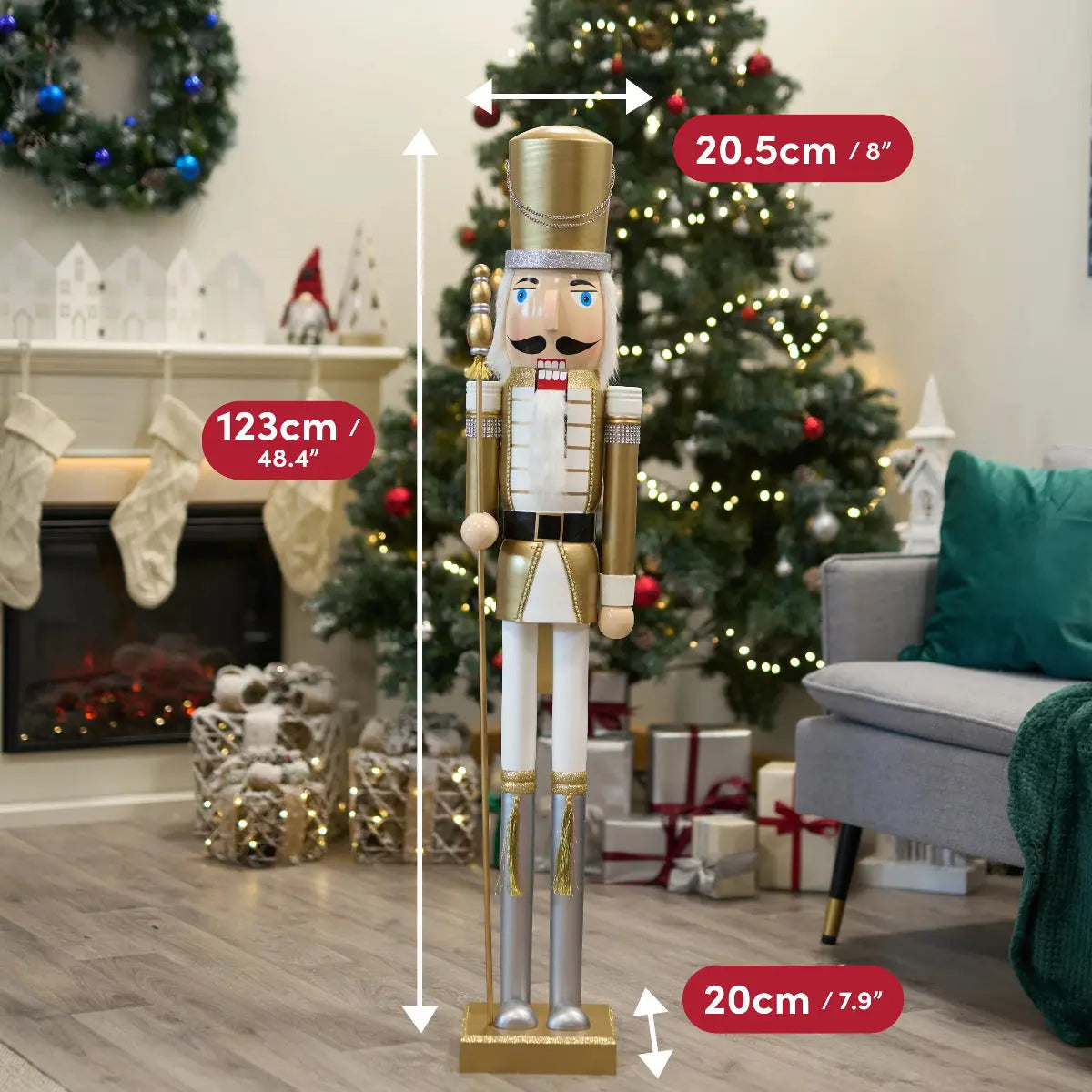 Weihnachts-Nussknacker Soldat King gold 120cm von Twiddlers