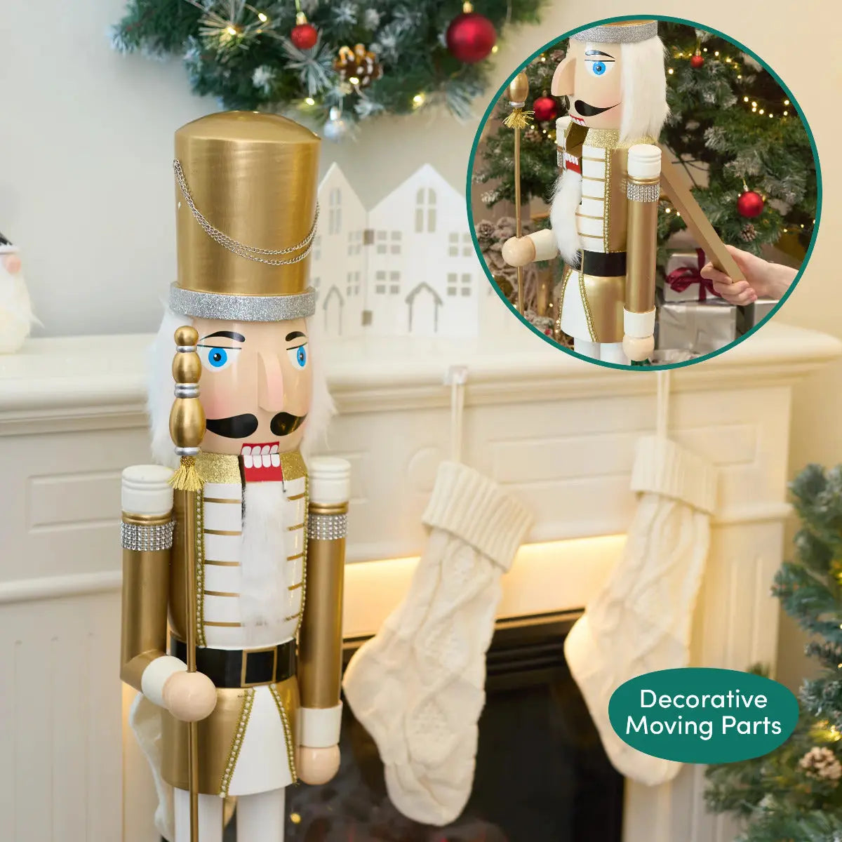 Weihnachts-Nussknacker Soldat King gold 120cm von Twiddlers