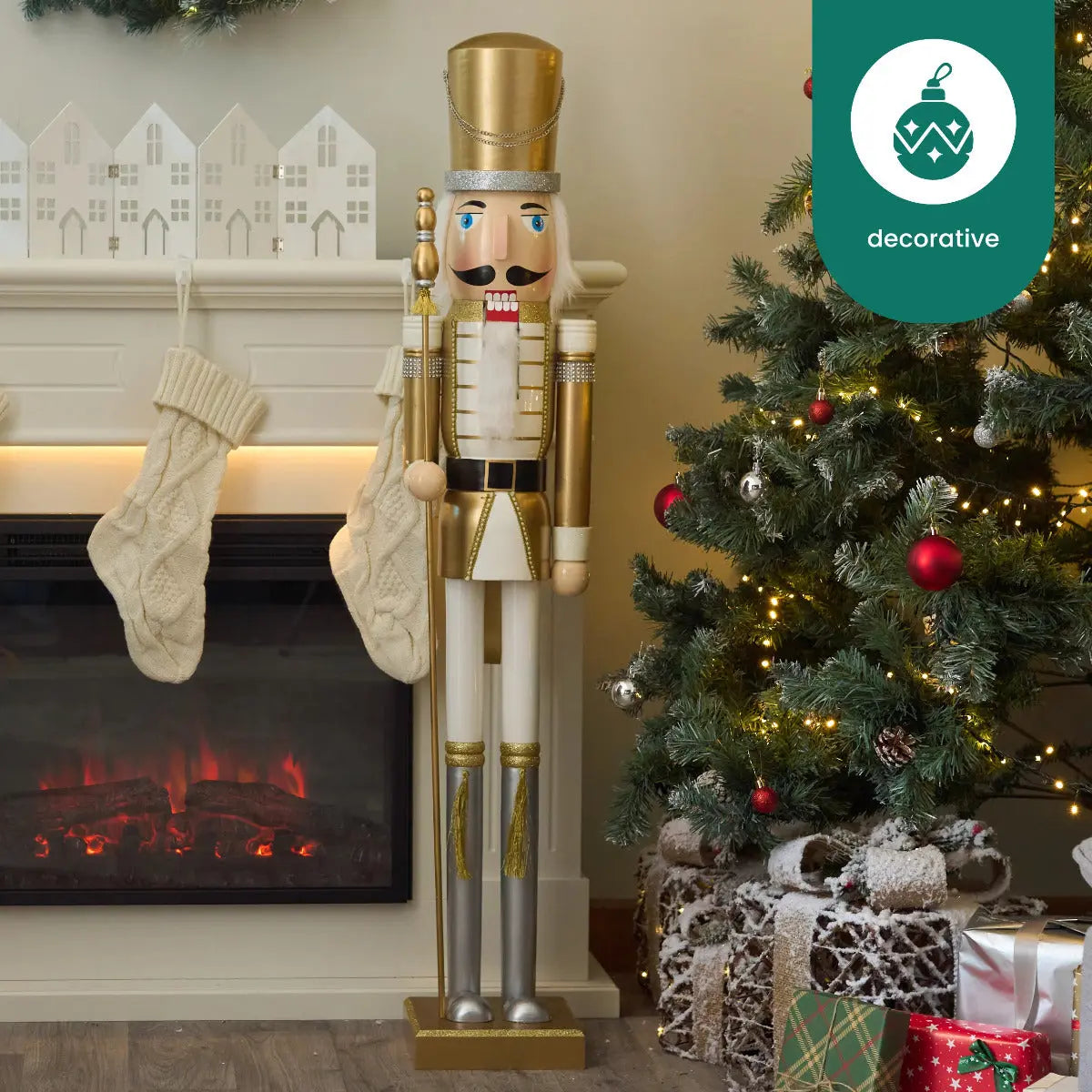 Weihnachts-Nussknacker Soldat King gold 120cm von Twiddlers