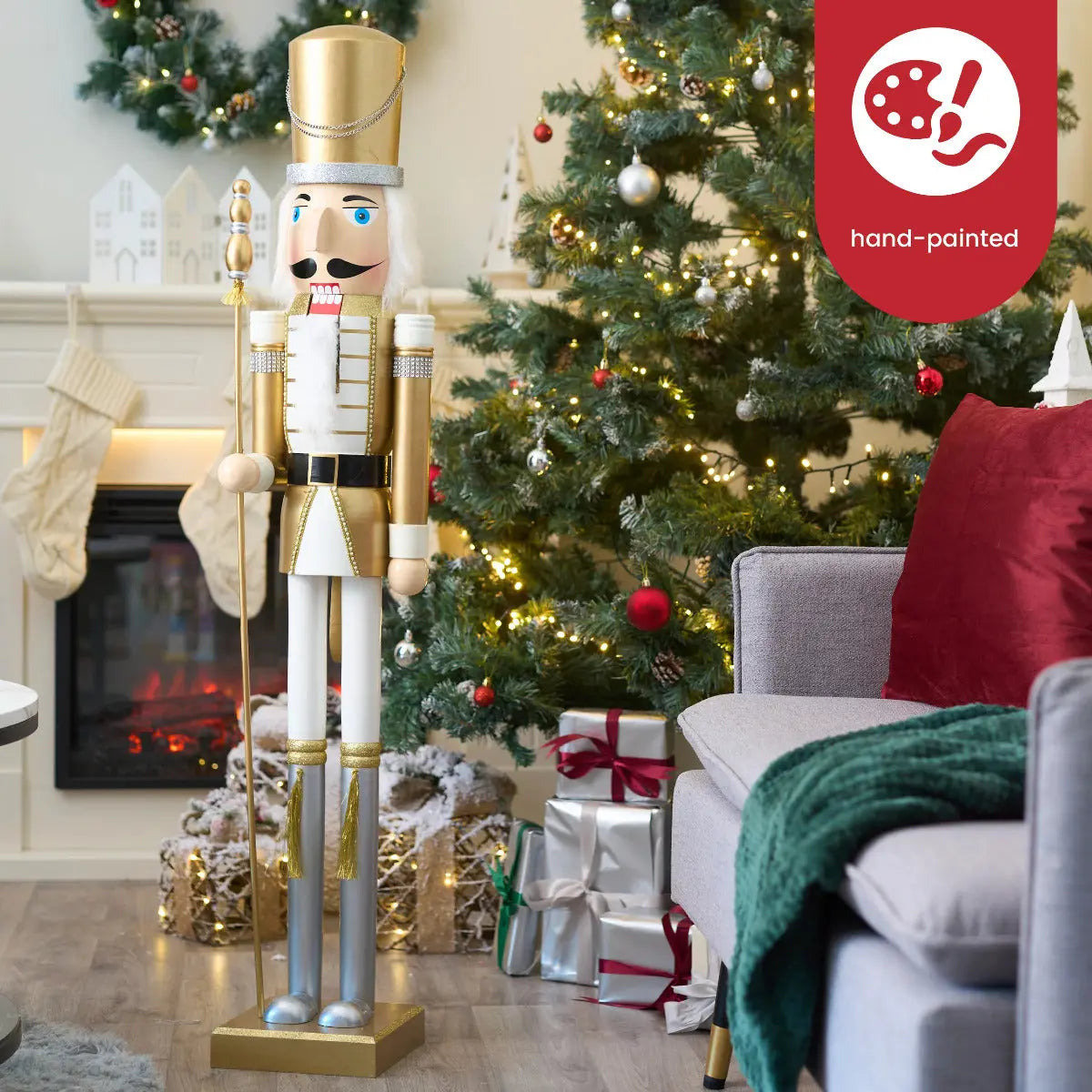 Weihnachts-Nussknacker Soldat King gold 120cm von Twiddlers