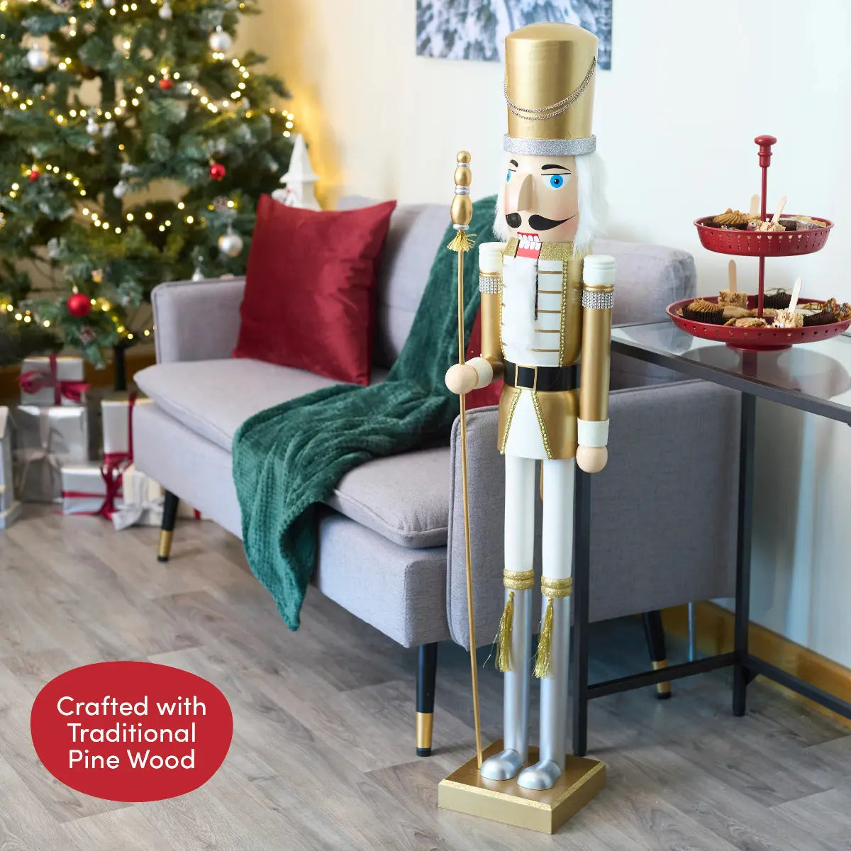 Weihnachts-Nussknacker Soldat King gold 120cm von Twiddlers