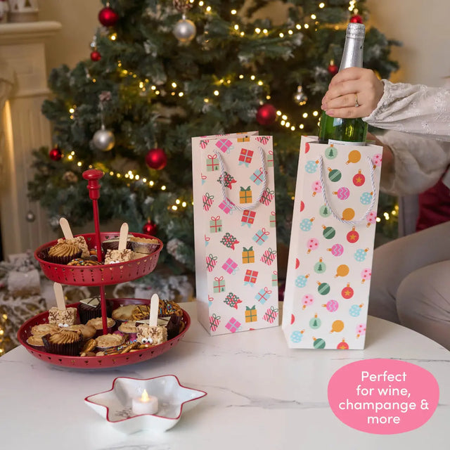 Geschenktasche für Weinflasche Natural Weihnachten 12 Stück von Twiddlers