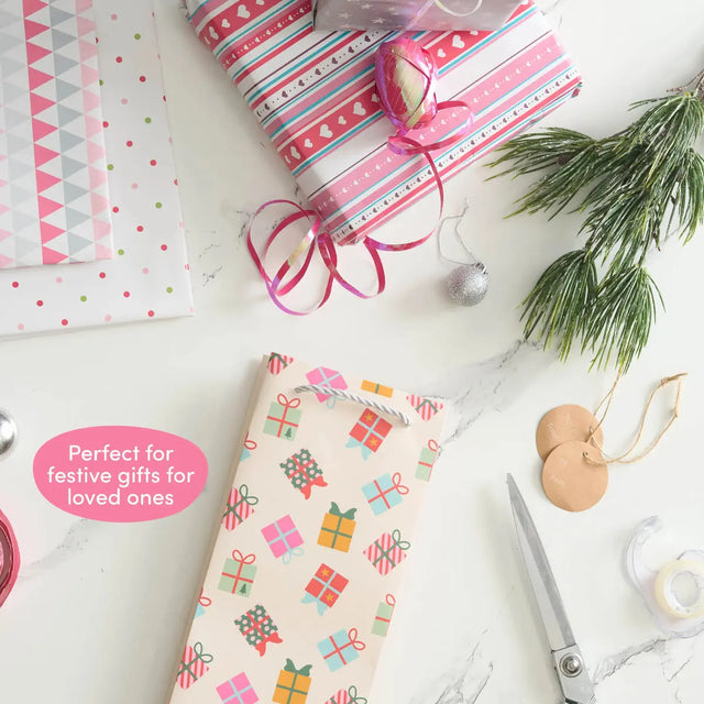 Geschenktasche für Weinflasche Natural Weihnachten 12 Stück von Twiddlers