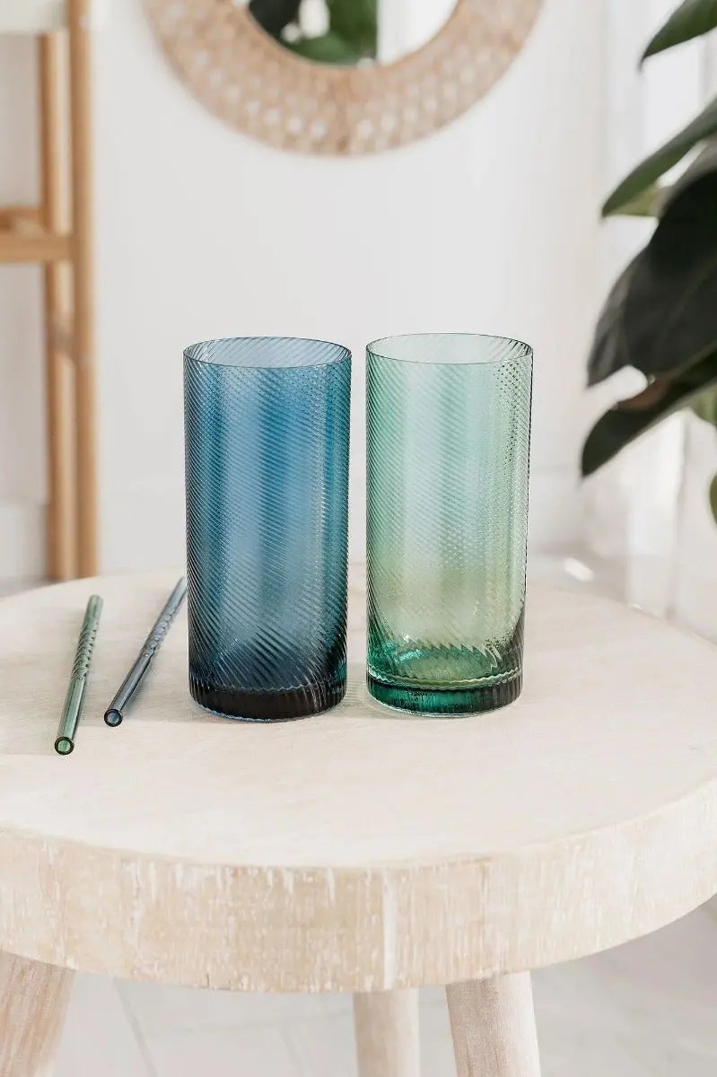 Longdrink Gläser Twist 2er-Set grün/blau von Uberstar