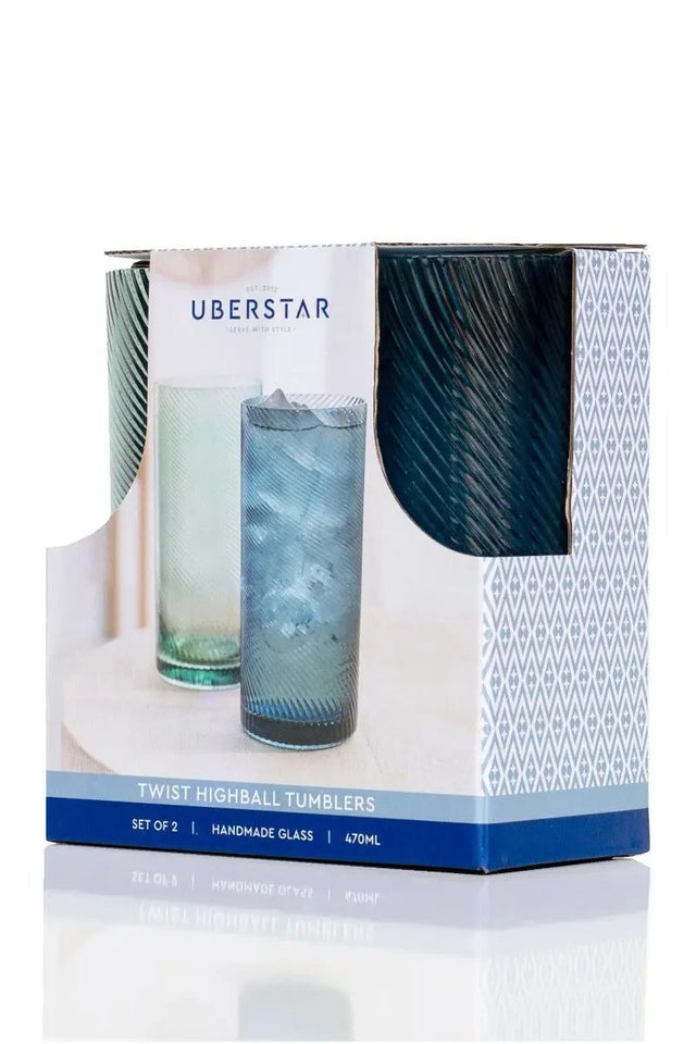 Longdrink Gläser Twist 2er-Set grün/blau von Uberstar