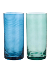 Longdrink Gläser Twist 2er-Set grün/blau von Uberstar