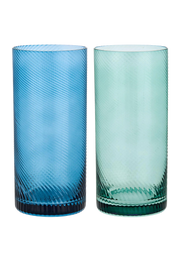 Longdrink Gläser Twist 2er-Set grün/blau von Uberstar