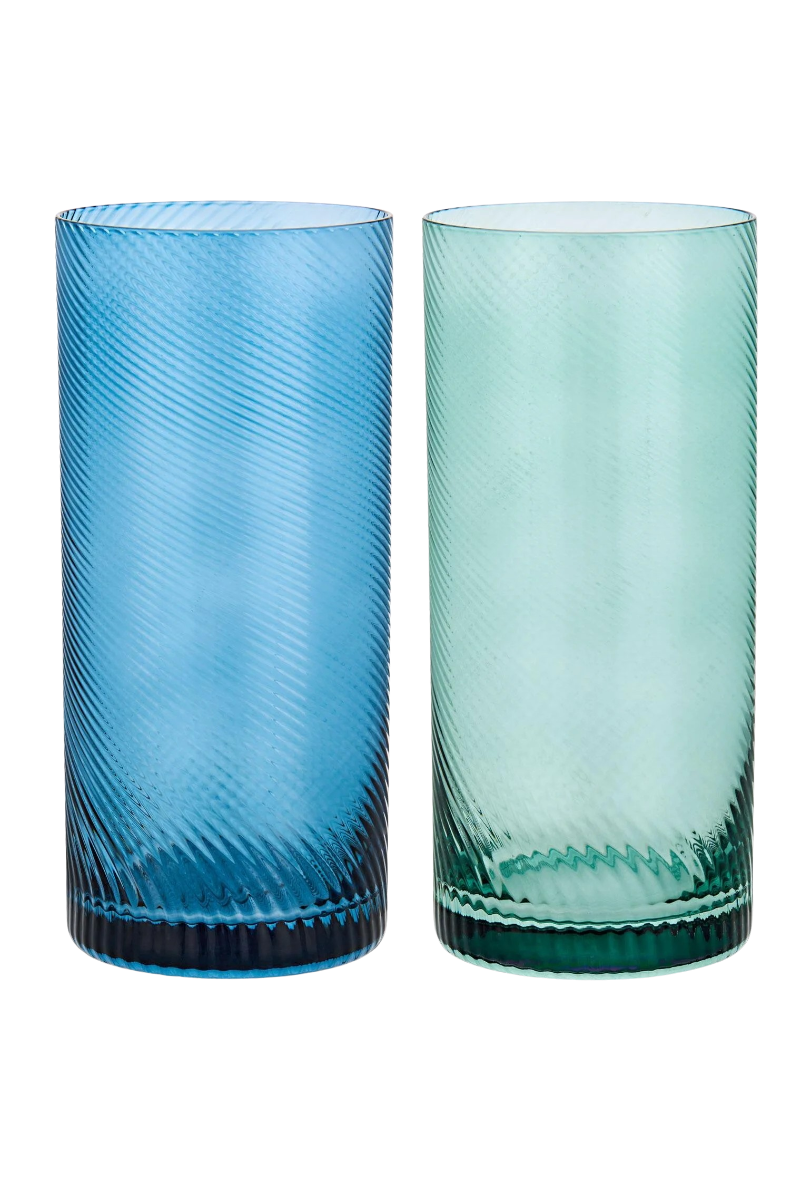 Longdrink Gläser Twist 2er-Set grün/blau von Uberstar