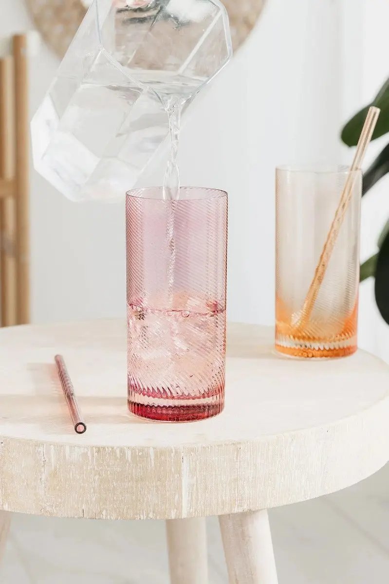 Longdrink Gläser Twist 2er-Set pink/peach von Uberstar