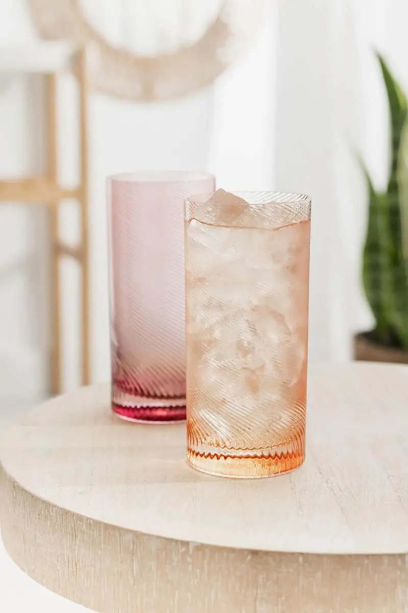 Longdrink Gläser Twist 2er-Set pink/peach von Uberstar