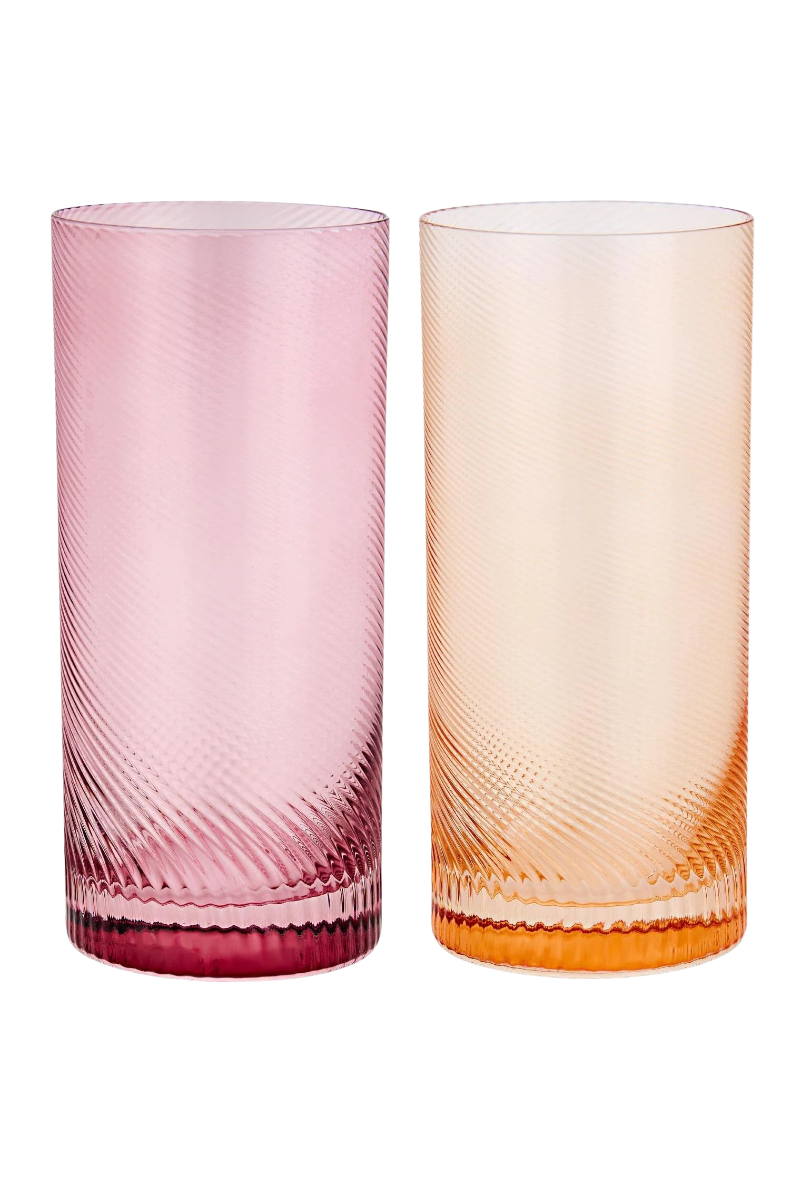 Longdrink Gläser Twist 2er-Set pink/peach von Uberstar