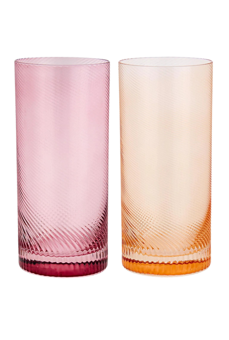 Longdrink Gläser Twist 2er-Set pink/peach von Uberstar