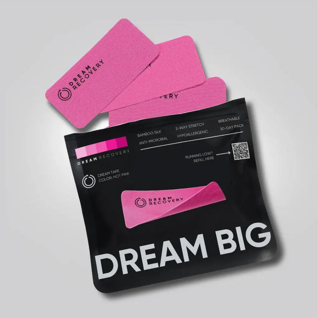 Mundpflaster Tapes 2in1 besserer Schlaf und Training Monatspackung Pink von Dream Recovery