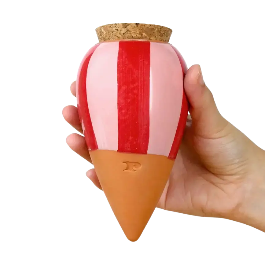 Bewässerungskegel Olla Rot-Rosa Streifen von Pepin